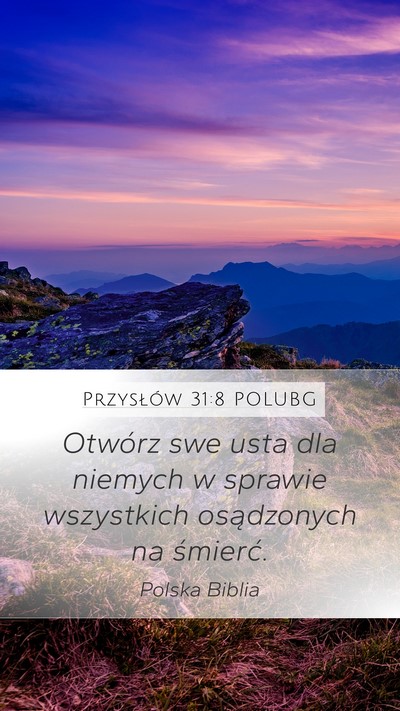 Przysłów 31:8 POLUBG Bible Verse Image