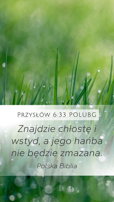 Przysłów 6:33 POLUBG Bible Verse Image