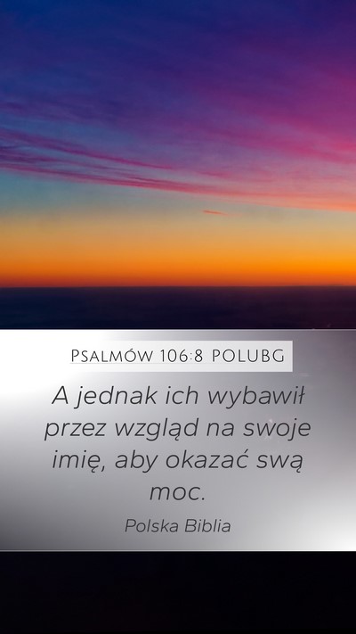 Psalmów 106:8 POLUBG Bible Verse Image