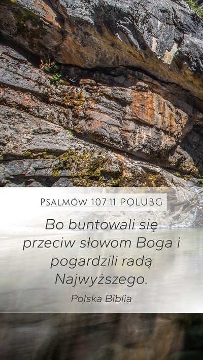 Psalmów 107:11 POLUBG Bible Verse Image