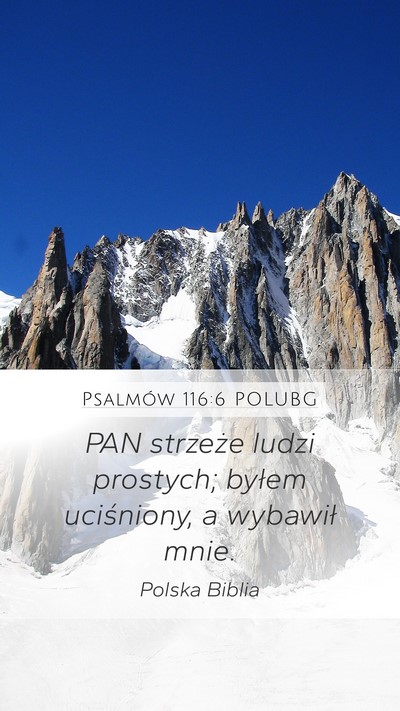Psalmów 116:6 POLUBG Bible Verse Image
