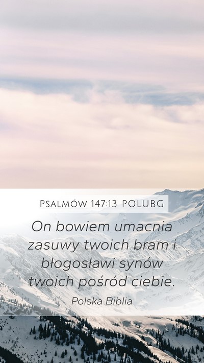 Psalmów 147:13 POLUBG Bible Verse Image