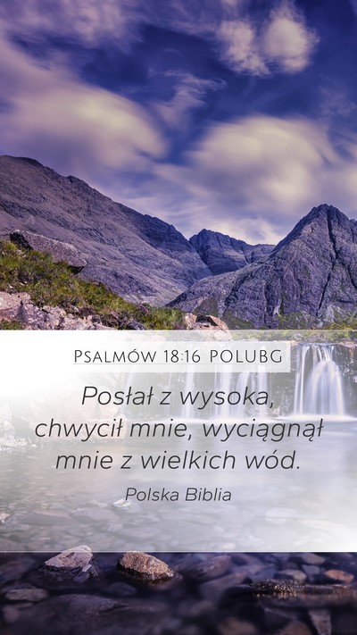 Psalmów 18:16 POLUBG Mobile Phone Wallpaper - Posłał z wysoka, chwycił mnie, wyciągnął - Mobile Bible Verse Wallpaper