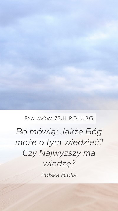 Psalmów 73:11 POLUBG Bible Verse Image