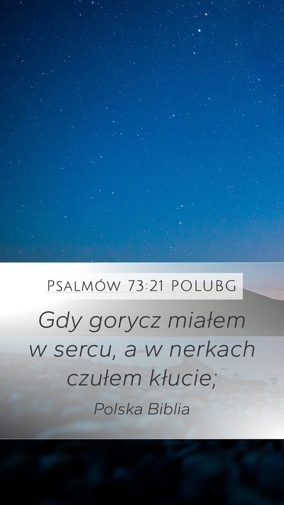 Psalmów 73:21 POLUBG Mobile Phone Wallpaper - Gdy gorycz miałem w sercu, a w nerkach czułem - Mobile Bible Verse Wallpaper