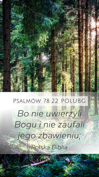 Psalmów 78:22 POLUBG Bible Verse Image