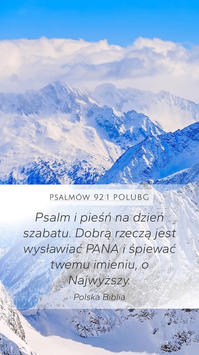 Psalmów 92:1 POLUBG Bible Verse Image