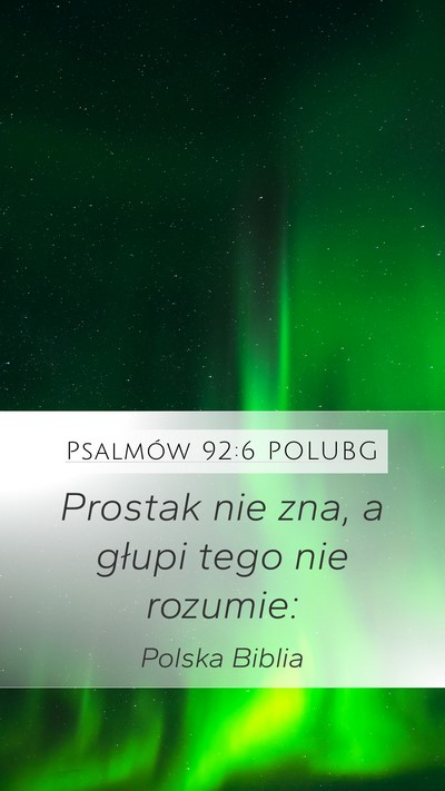 Psalmów 92:6 POLUBG Bible Verse Image