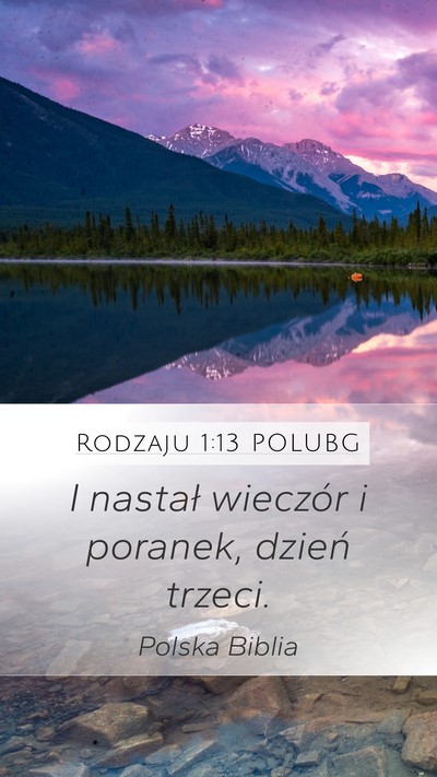 Rodzaju 1:13 POLUBG Mobile Phone Wallpaper - I nastał wieczór i poranek, dzień - Mobile Bible Verse Wallpaper