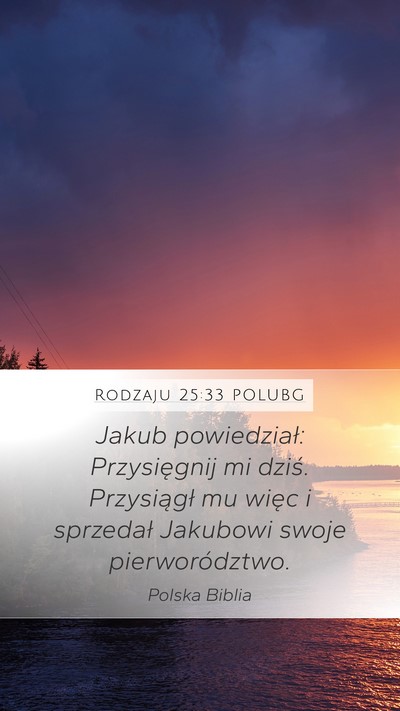 Rodzaju 25:33 POLUBG Bible Verse Image