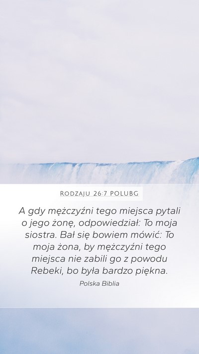 Rodzaju 26:7 POLUBG Bible Verse Image