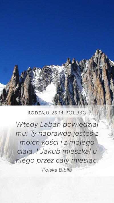 Rodzaju 29:14 POLUBG Bible Verse Image