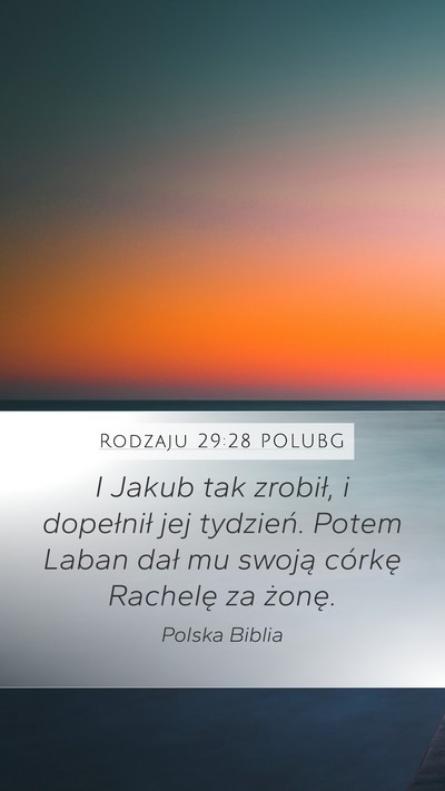 Rodzaju 29:28 POLUBG Bible Verse Image