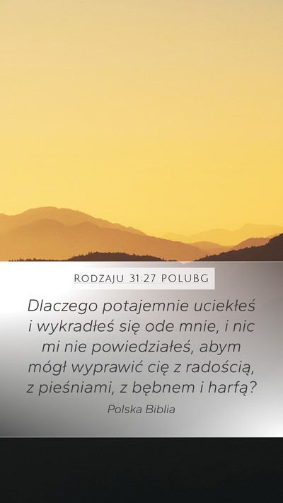 Rodzaju 31:27 POLUBG Bible Verse Image