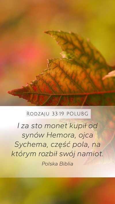 Rodzaju 33:19 POLUBG Mobile Phone Wallpaper - I za sto monet kupił od synów Hemora, ojca - Mobile Bible Verse Wallpaper