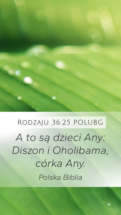 Rodzaju 36:25 POLUBG Bible Verse Image