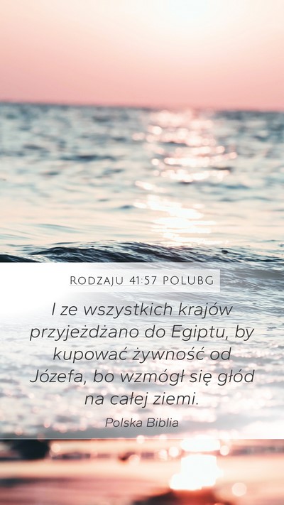Rodzaju 41:57 POLUBG Bible Verse Image