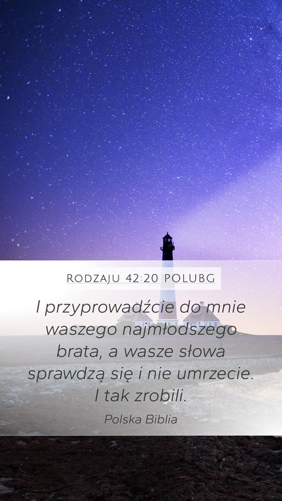 Rodzaju 42:20 POLUBG Bible Verse Image