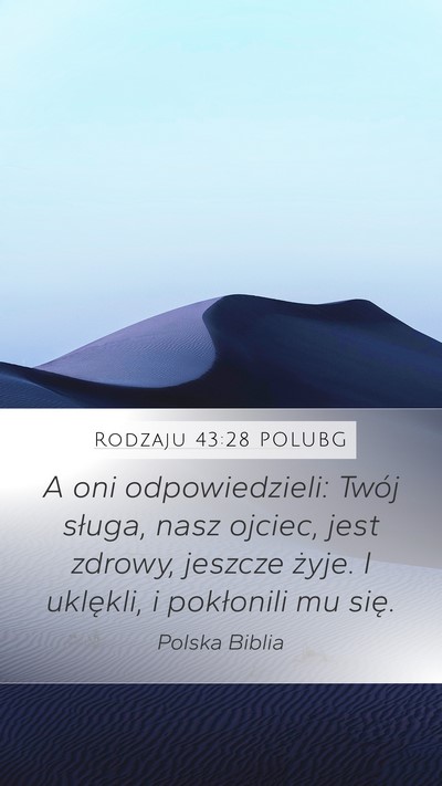 Rodzaju 43:28 POLUBG Bible Verse Image