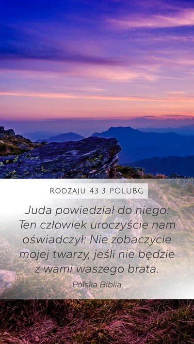 Rodzaju 43:3 POLUBG Bible Verse Image