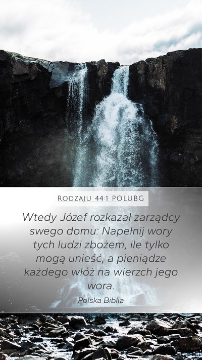 Rodzaju 44:1 POLUBG Bible Verse Image