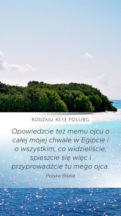 Rodzaju 45:13 POLUBG Bible Verse Image
