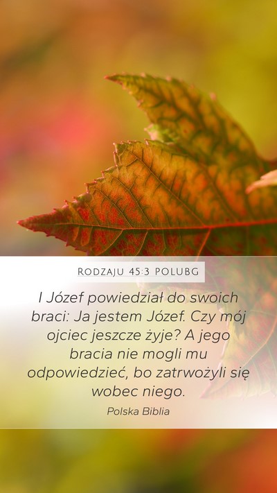 Rodzaju 45:3 POLUBG Mobile Phone Wallpaper - I Józef powiedział do swoich braci: Ja jestem - Mobile Bible Verse Wallpaper