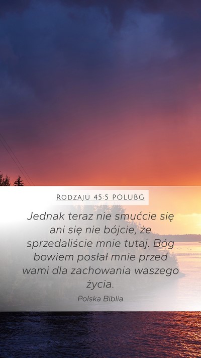 Rodzaju 45:5 POLUBG Bible Verse Image
