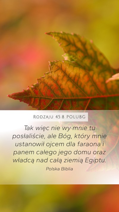 Rodzaju 45:8 POLUBG Bible Verse Image