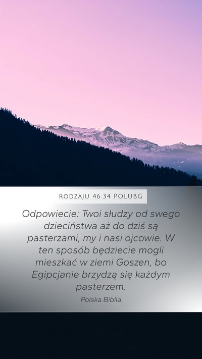 Rodzaju 46:34 POLUBG Bible Verse Image