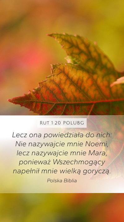 Rut 1:20 POLUBG Mobile Phone Wallpaper - Lecz ona powiedziała do nich: Nie nazywajcie - Mobile Bible Verse Wallpaper