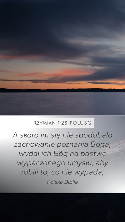 Rzymian 1:28 POLUBG Bible Verse Image