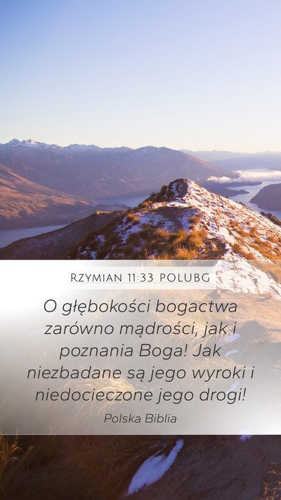 Rzymian 11:33 POLUBG Bible Verse Image