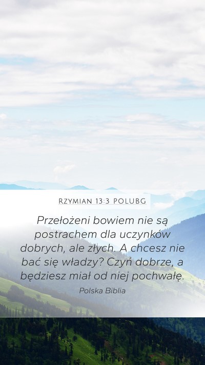 Rzymian 13:3 POLUBG Bible Verse Image