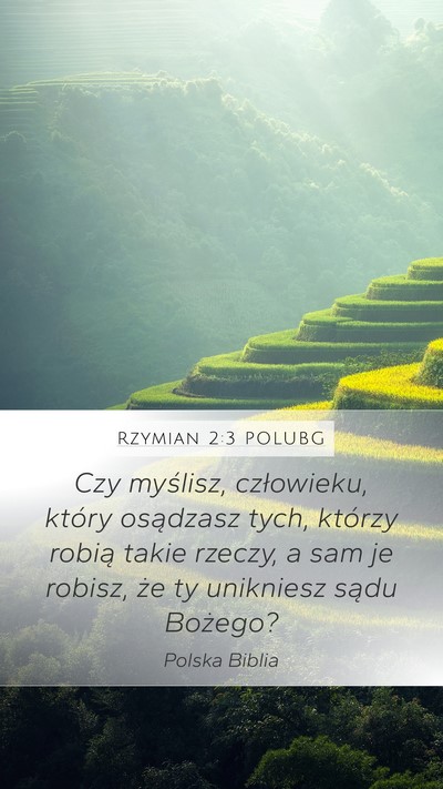 Rzymian 2:3 POLUBG Bible Verse Image