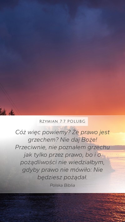 Rzymian 7:7 POLUBG Bible Verse Image