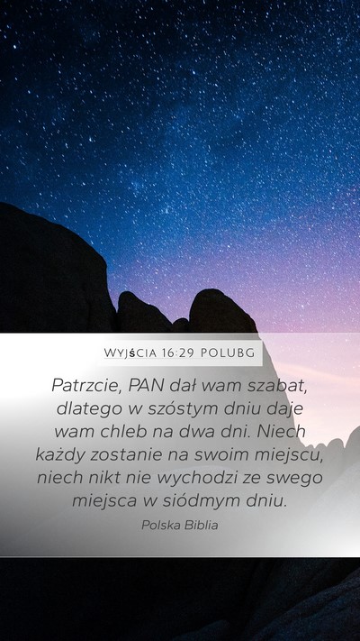 Wyjścia 16:29 POLUBG Bible Verse Image