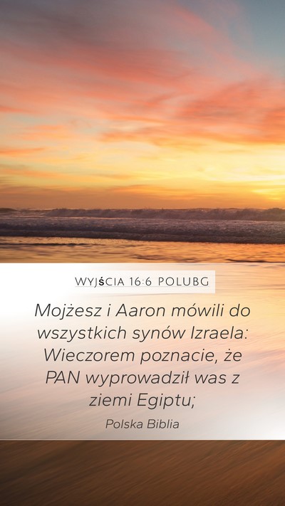 Wyjścia 16:6 POLUBG Mobile Phone Wallpaper - Mojżesz i Aaron mówili do wszystkich synów - Mobile Bible Verse Wallpaper