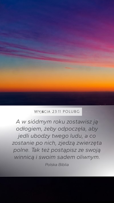 Wyjścia 23:11 POLUBG Bible Verse Image