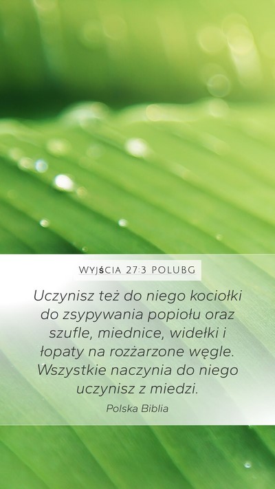 Wyjścia 27:3 POLUBG Bible Verse Image
