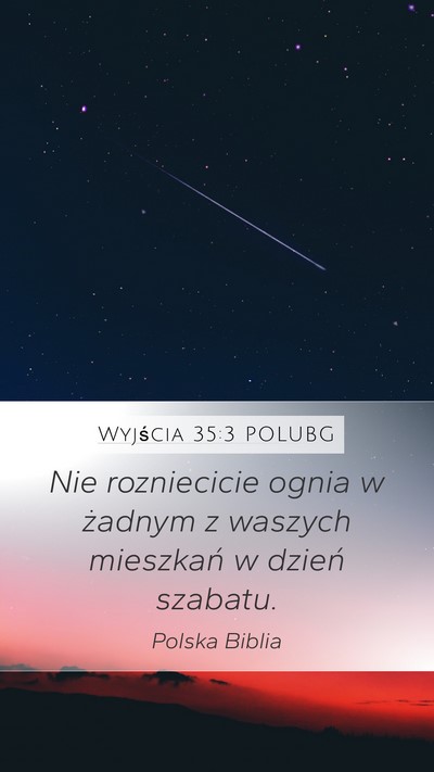 Wyjścia 35:3 POLUBG Bible Verse Image