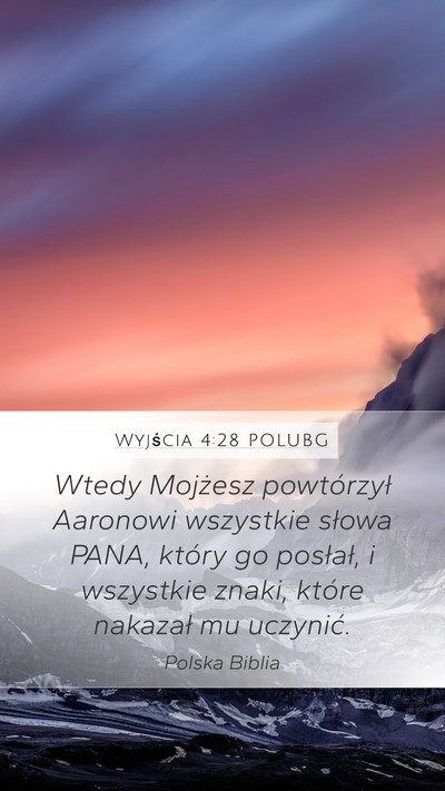 Wyjścia 4:28 POLUBG Mobile Phone Wallpaper - Wtedy Mojżesz powtórzył Aaronowi wszystkie - Mobile Bible Verse Wallpaper