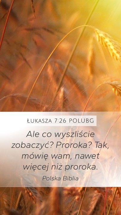 Łukasza 7:26 POLUBG Mobile Phone Wallpaper - Ale co wyszliście zobaczyć? Proroka? Tak, - Mobile Bible Verse Wallpaper